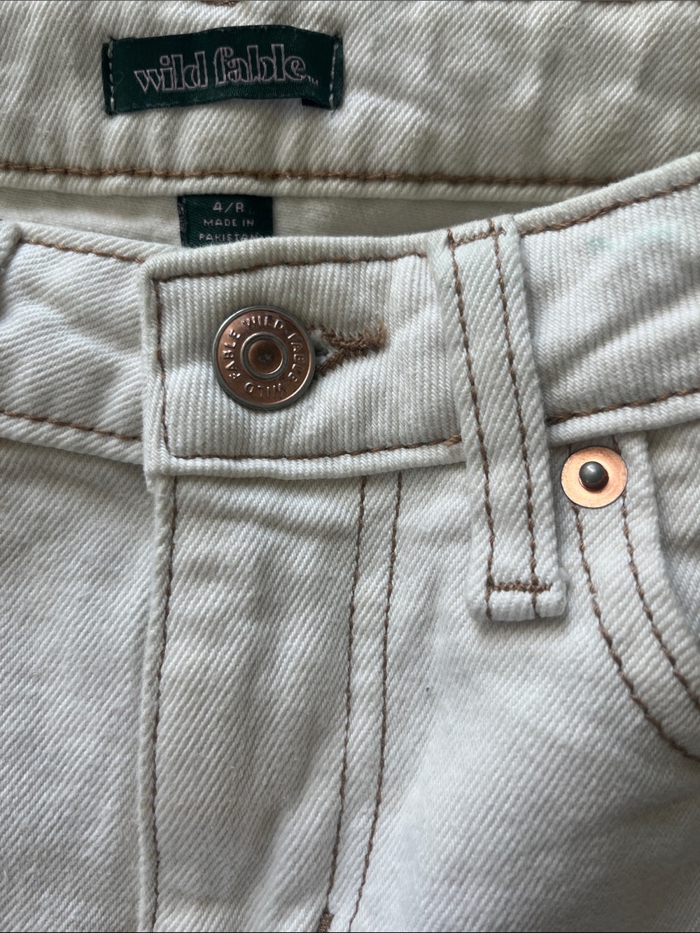White Wild fable White High-Rise Denim wide leg Shorts - Picture 3 of 11